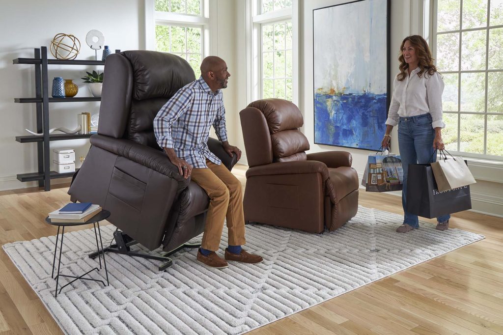 Anaheim Electropedic golden pr766 liftchair recliner returning from shopping