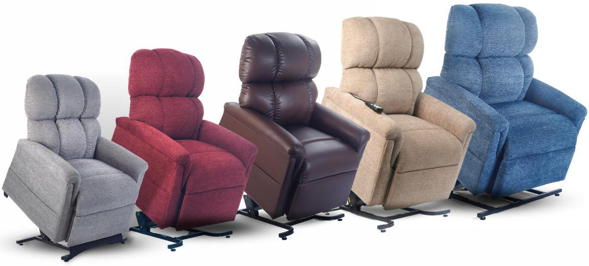 Anaheim Electropedic golden maxicomfort lift chair recliner leather heat massage twilight cloud