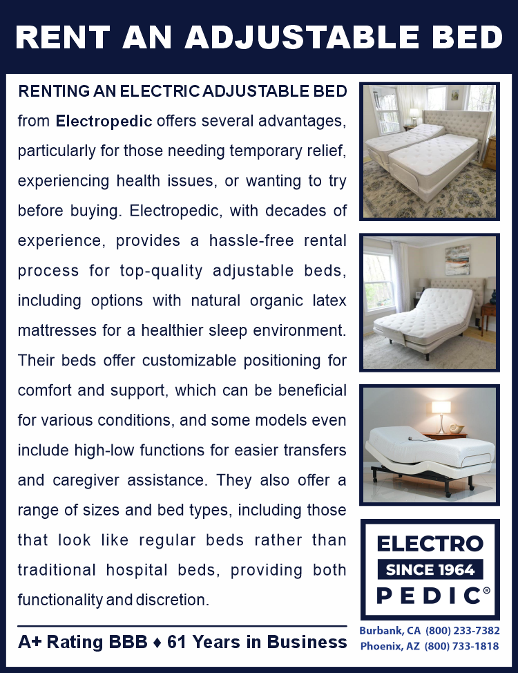 Anaheim Electropedic rent an adjustable bed