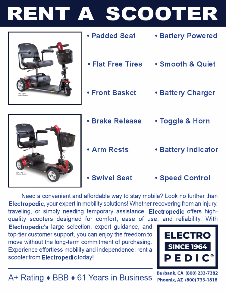 Anaheim Electropedic Rent a Pride GoGo Electric Scooter